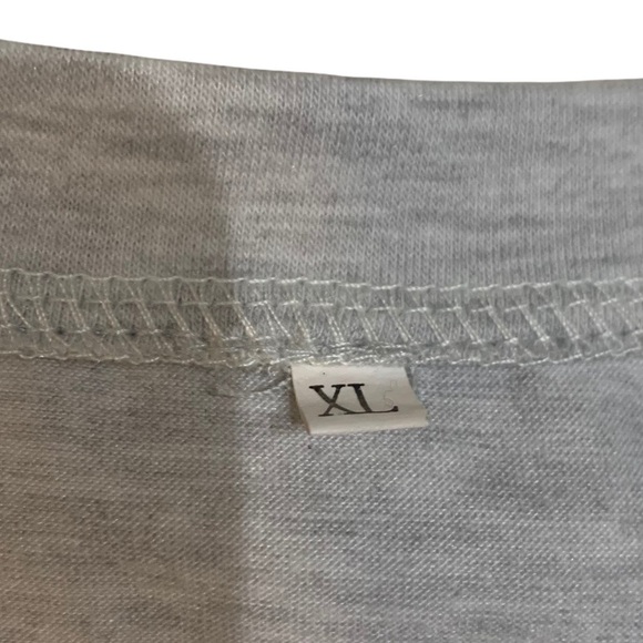 Happy Camper Light Gray Short Sleeve Crew Neck Cotton Blend Tee Shirt Sz XL - Picture 3 of 5